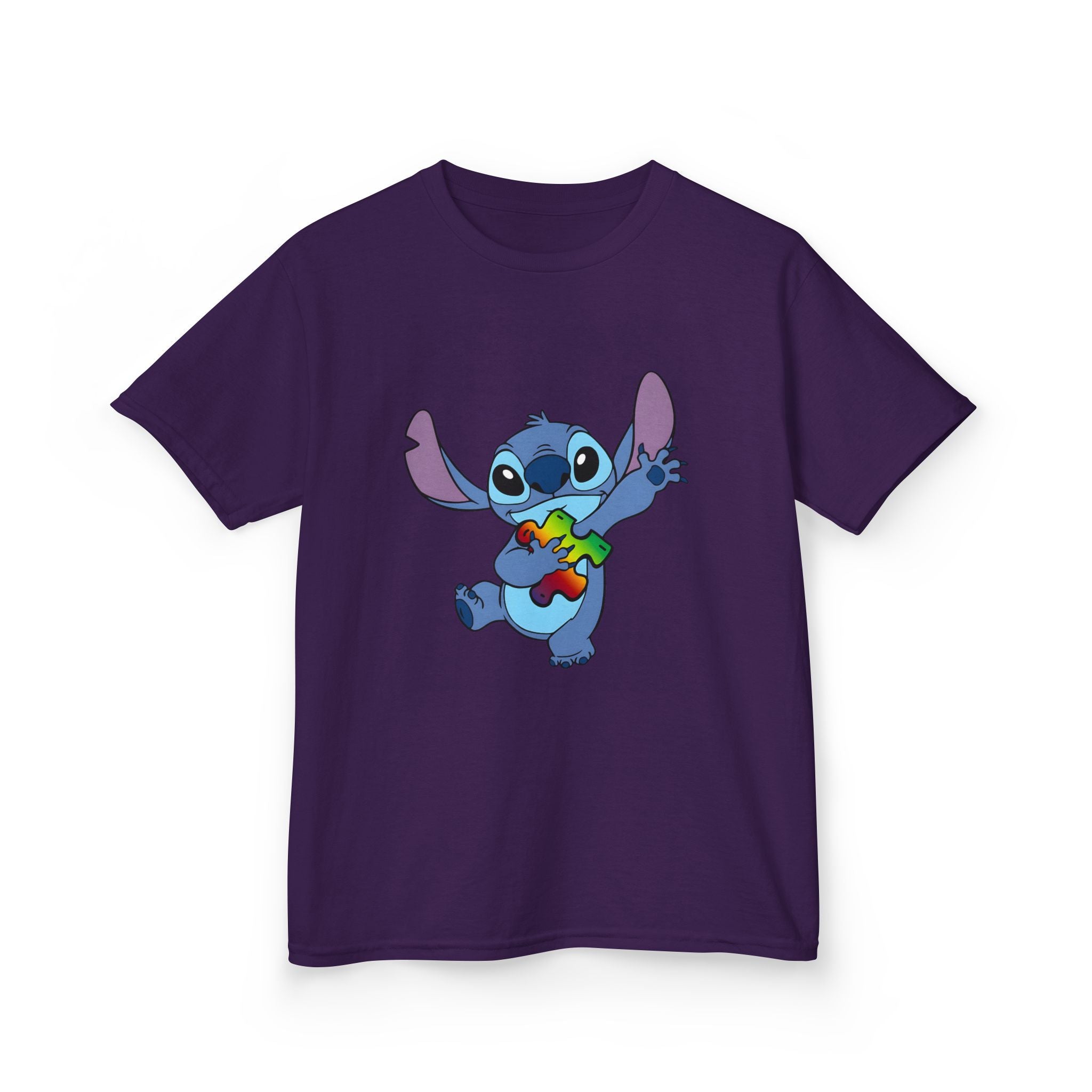 Kids Tee — Cute Stitch Holding Heart Graphic