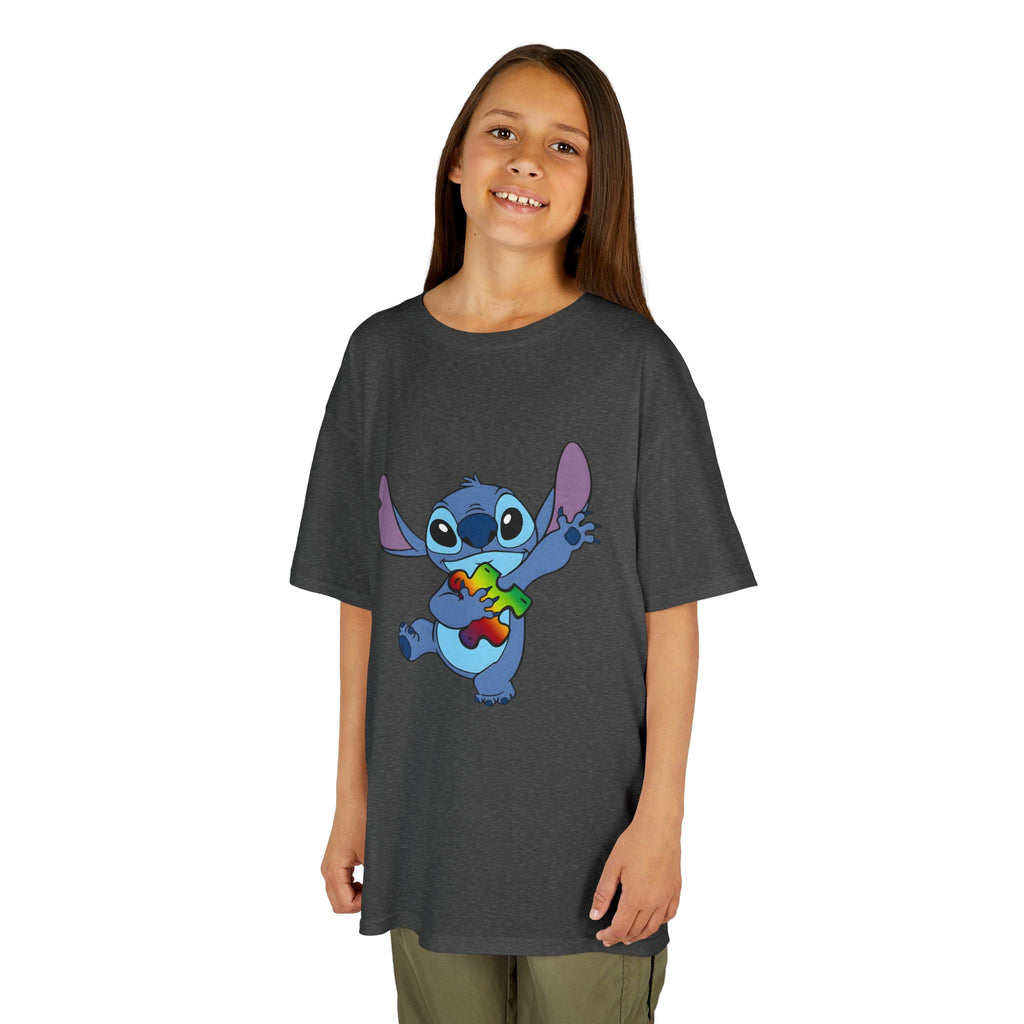 Kids Tee — Cute Stitch Holding Heart Graphic