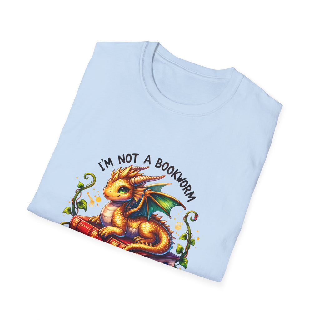 Book Dragon T-Shirt — "I'm Not a Bookworm, I'm a Book Dragon" Reading Tee