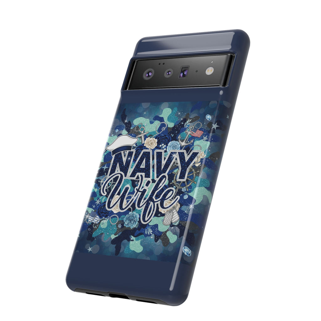 Navy Wife Tough Phone Case — Camouflage Military Tribute Protective Cover