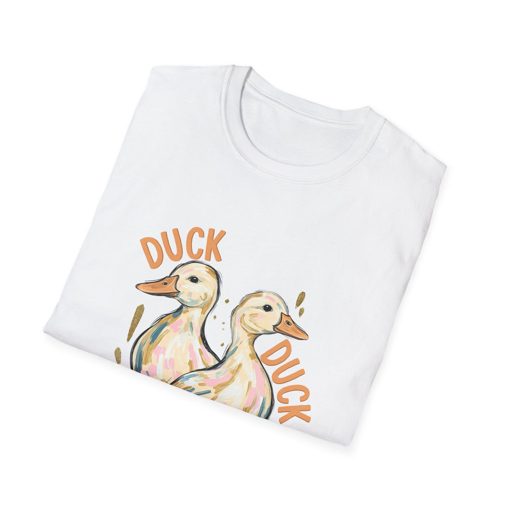 Double-sided Duck Duck Goose T-Shirt — Cute Pastel Duck & Goose Graphic Tee