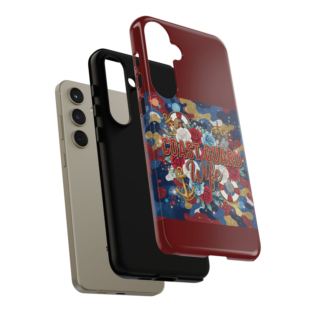Coast Guard Wife Tough Phone Case — Patriotic Anchor & Lifebuoy Design