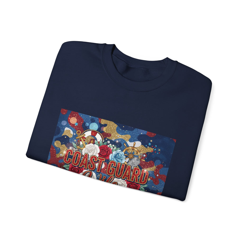 Coast Guard Mom Crewneck Sweatshirt - Patriotic Sea Rescue Design