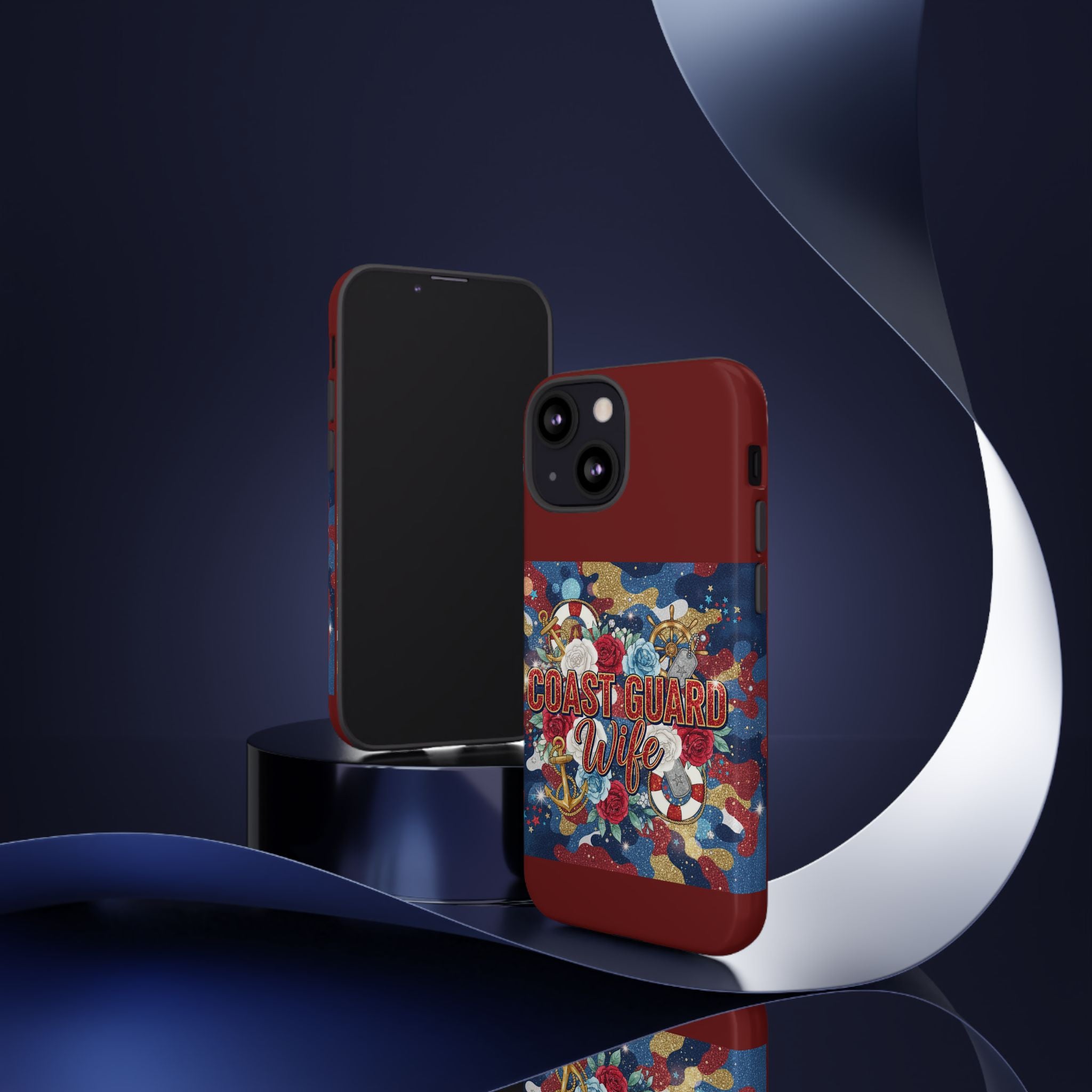 Coast Guard Wife Tough Phone Case — Patriotic Anchor & Lifebuoy Design