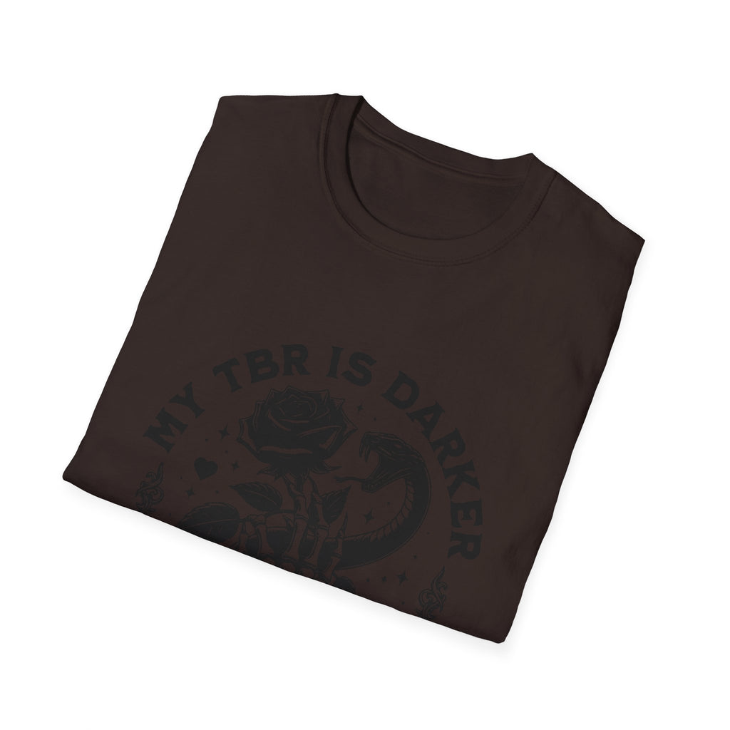 Gothic Booklover T-Shirt — “My TBR Is Darker Than My Soul” Graphic Tee