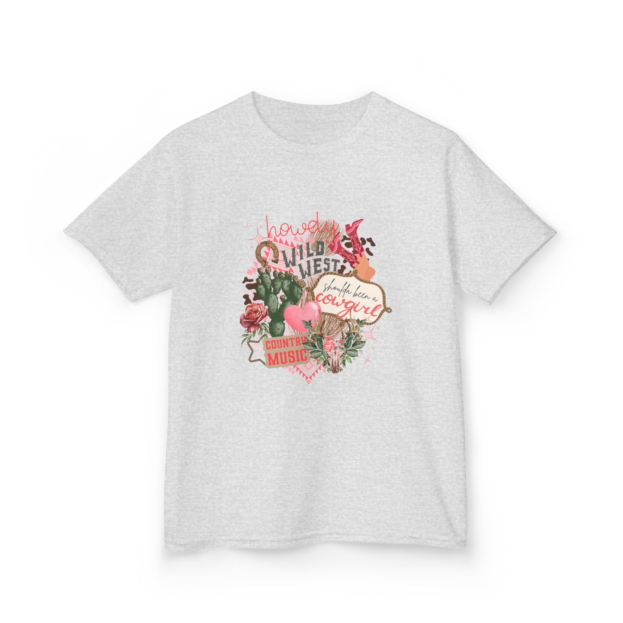 Kids Tee — "Wild West Sweetheart" Floral Cowgirl Shirt