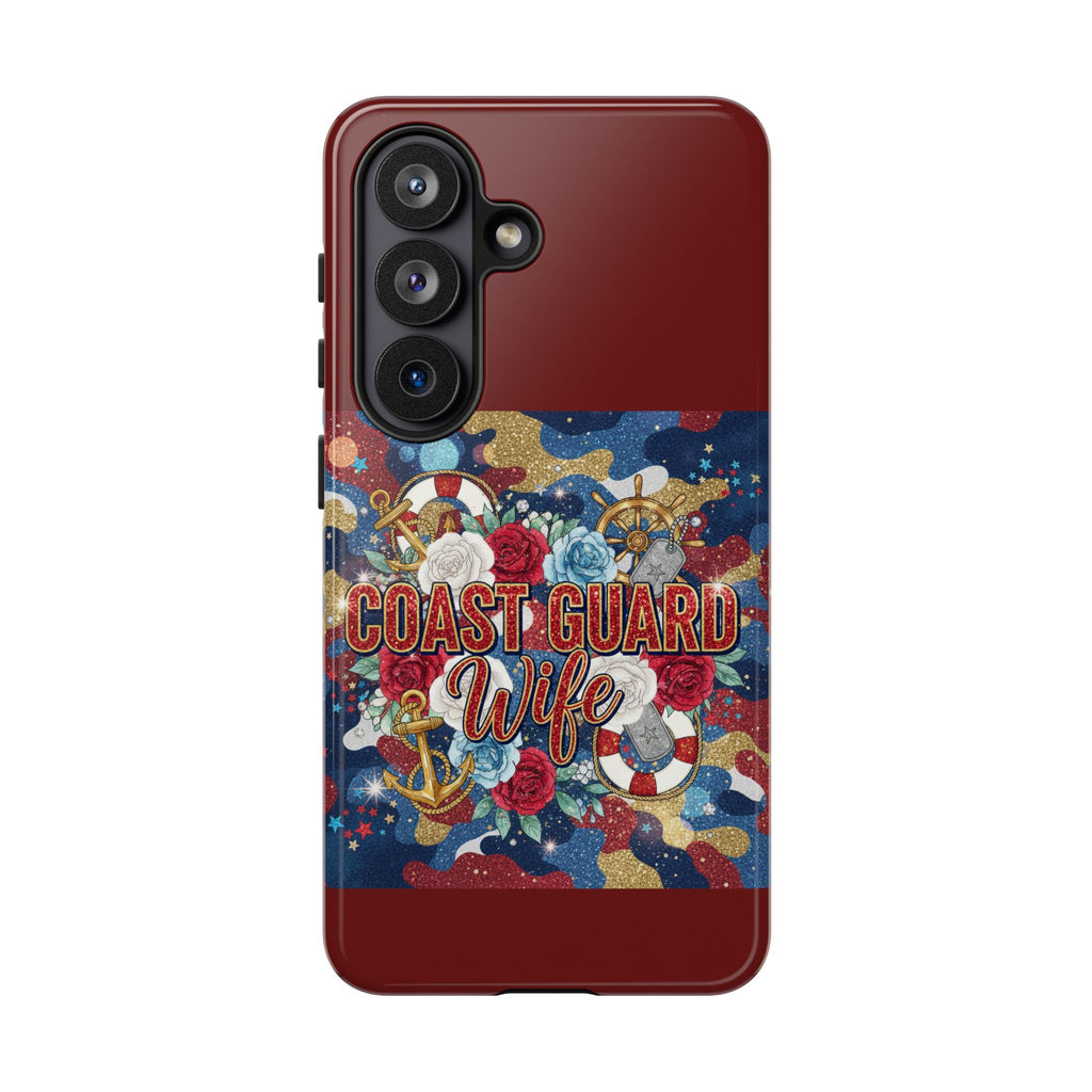 Coast Guard Wife Tough Phone Case — Patriotic Anchor & Lifebuoy Design