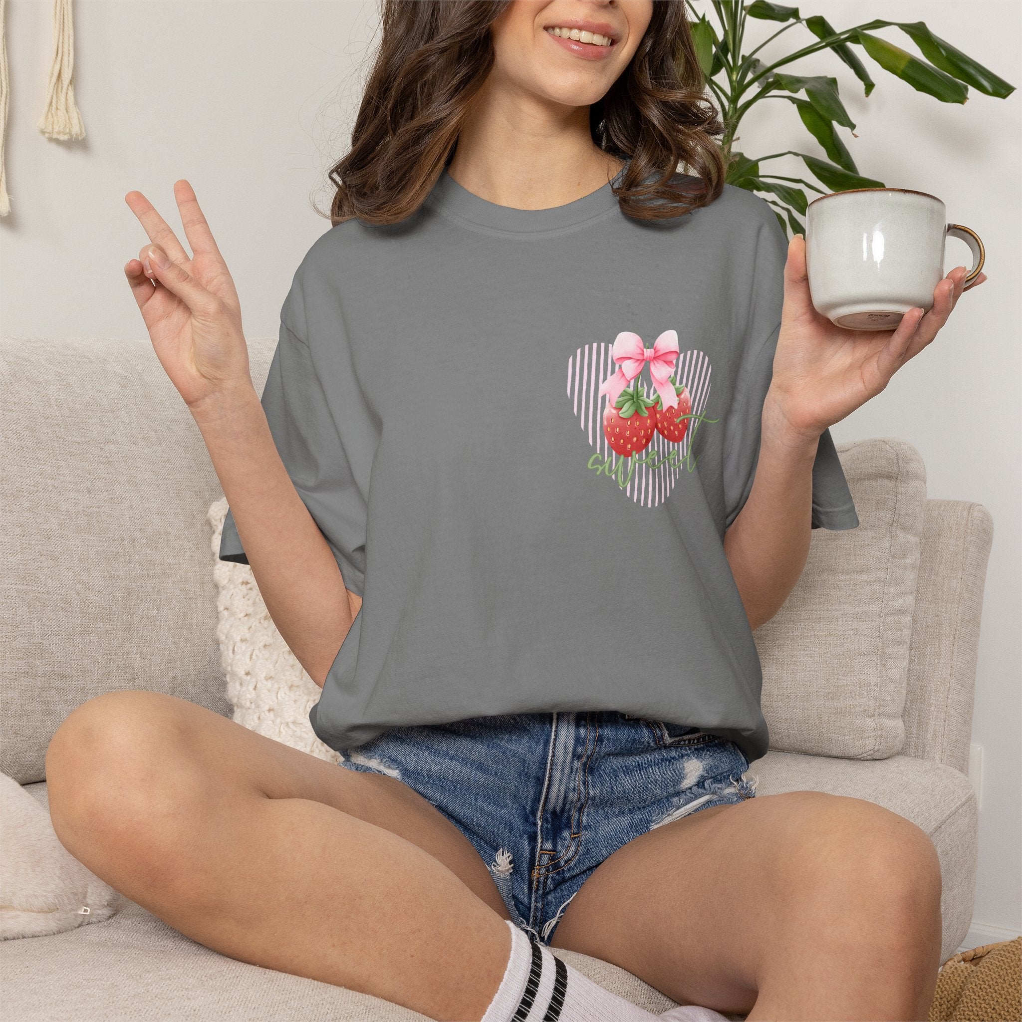 Summer Fruit T-Shirt — "Sweet Summer" Strawberry & Lemon Graphic Tee