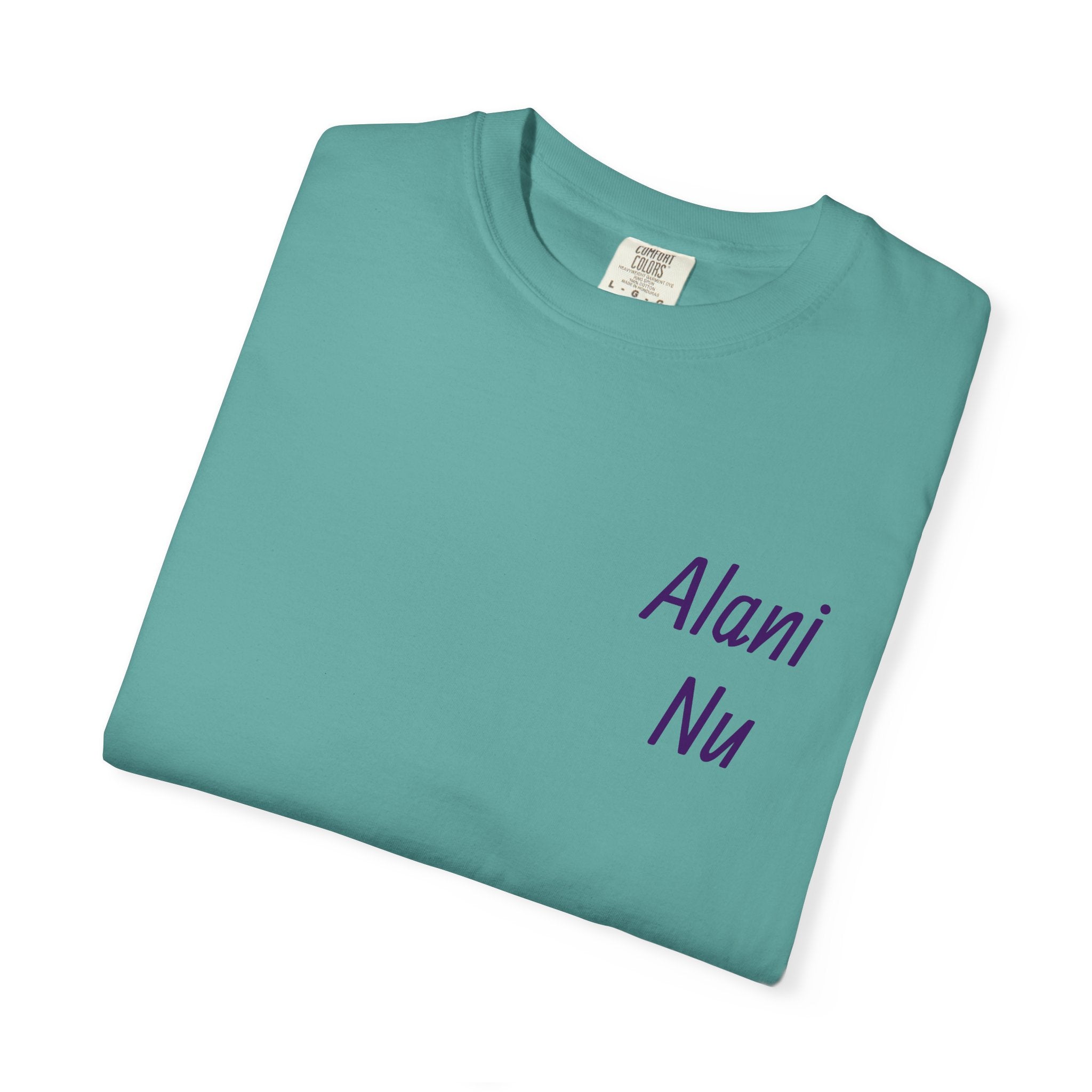 Graphic T-Shirt — 'Alani Nu' Collage Back Print, Retro Floral & Lip Art Tee