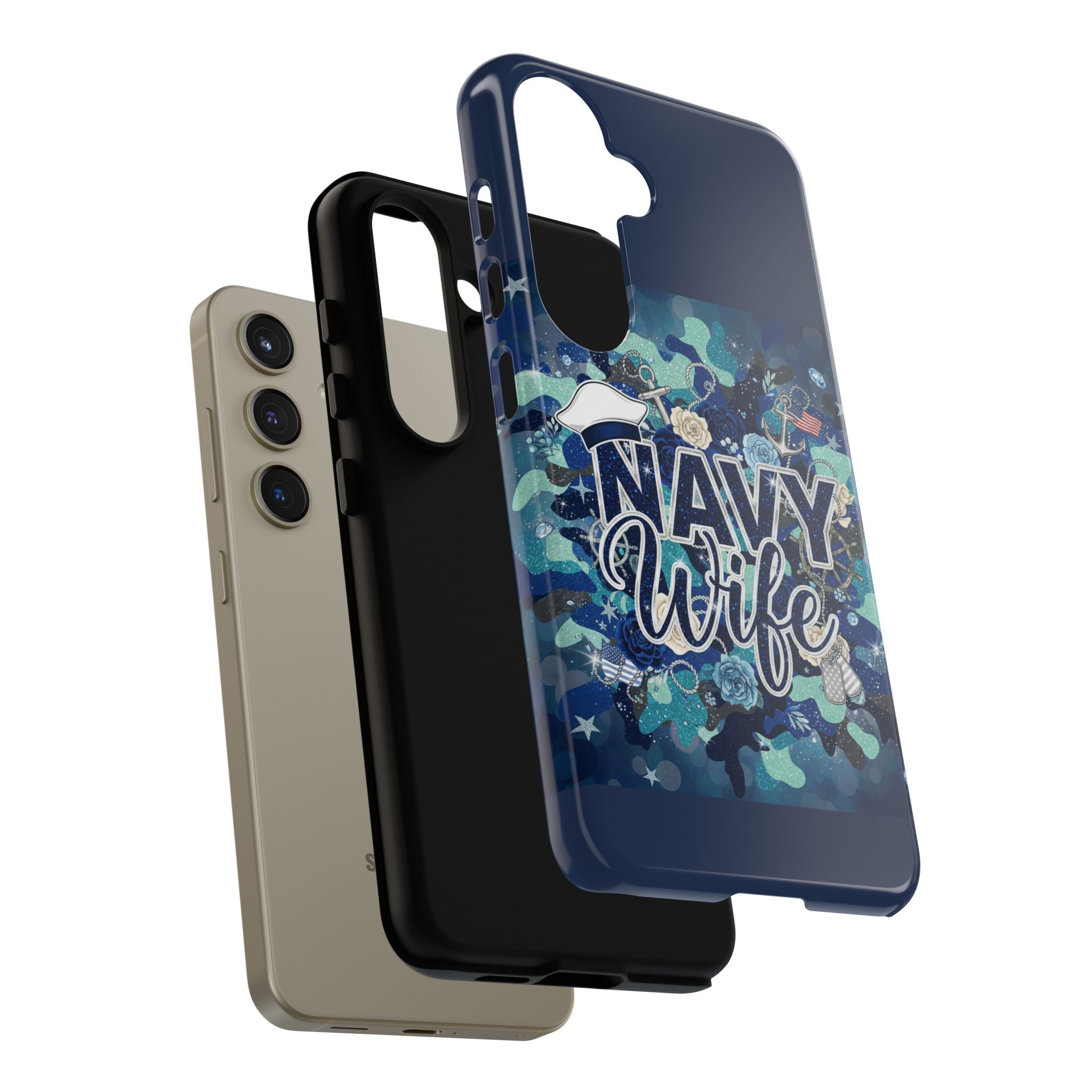 Navy Wife Tough Phone Case — Camouflage Military Tribute Protective Cover