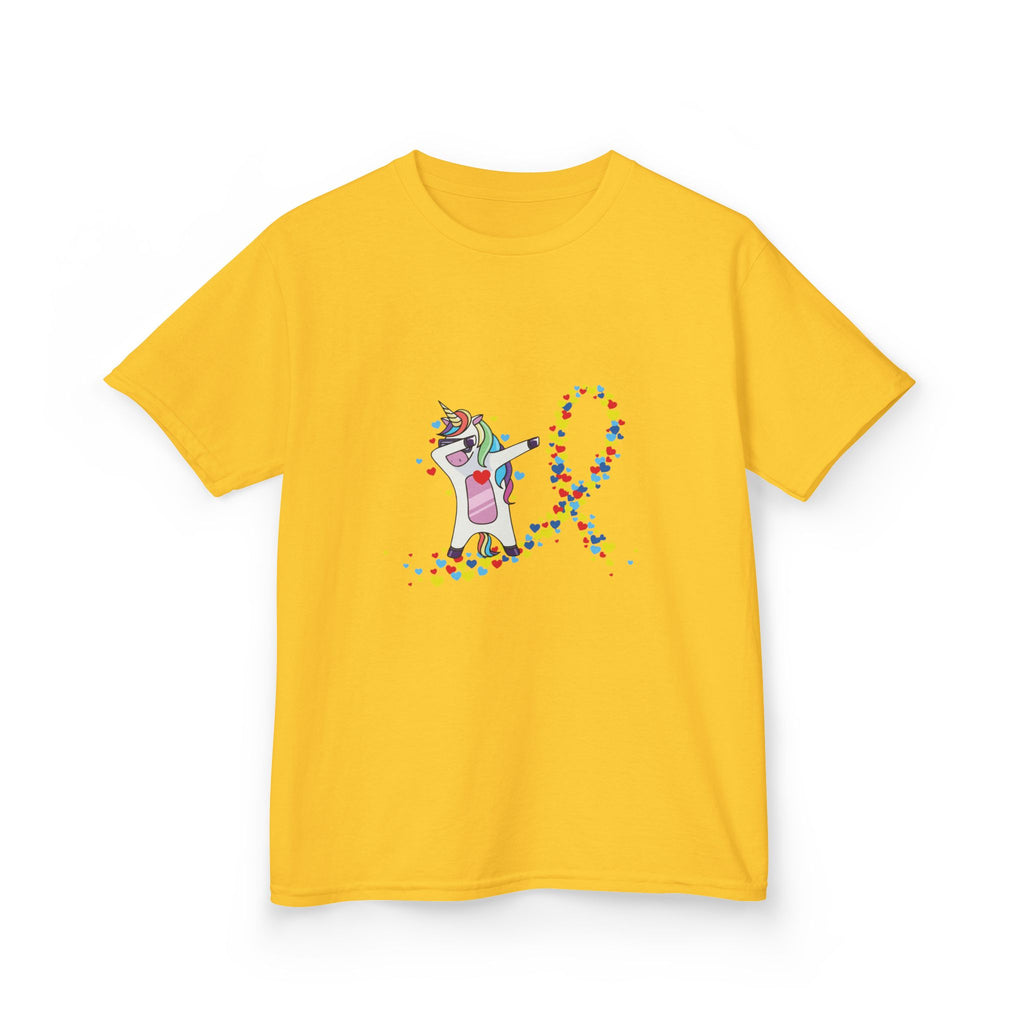 Kids Tee — Cute Unicorn Pouring Rainbow Confetti (Kids)