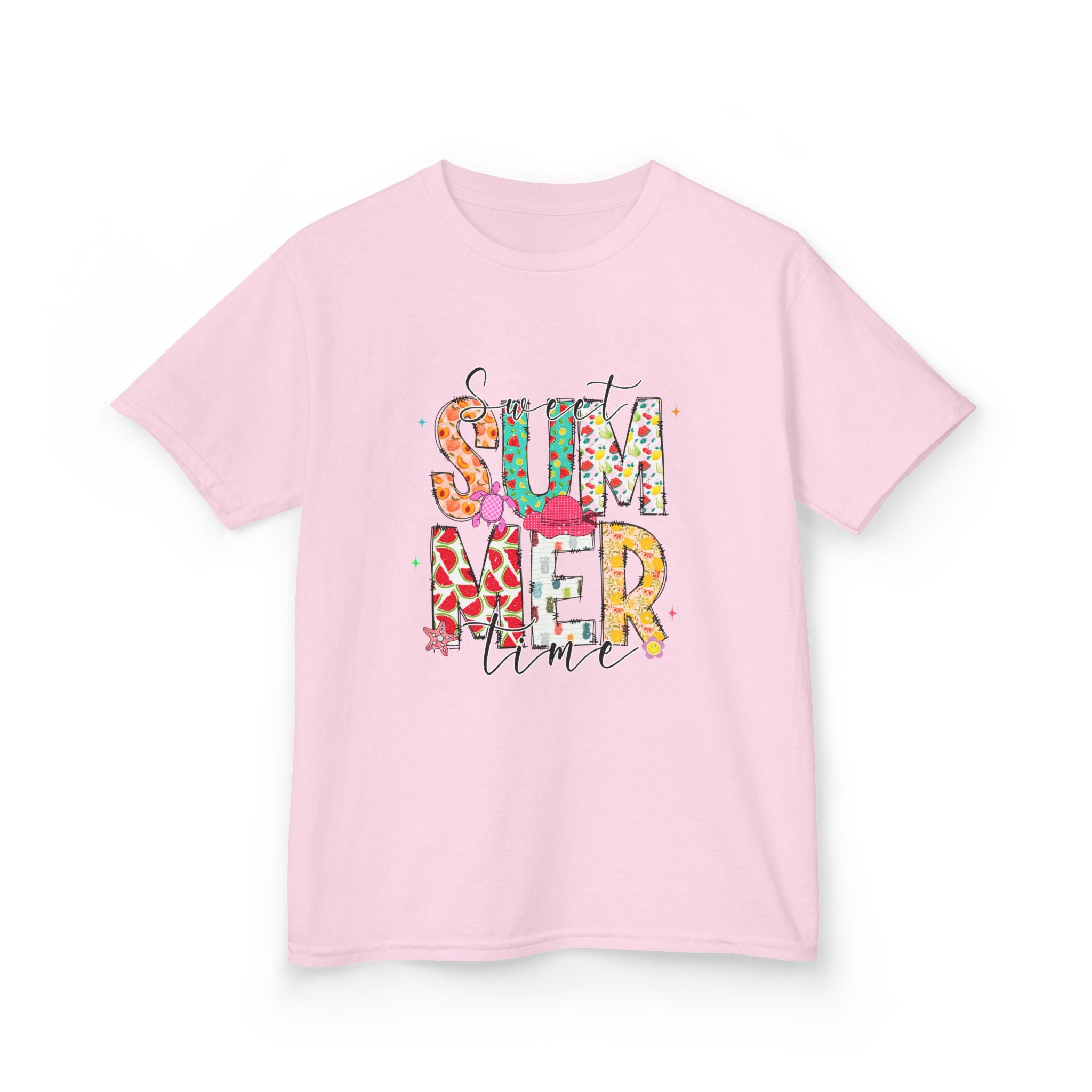 Kids Summer Vibes Tee — Colorful Floral "Summer Time" Graphic Shirt