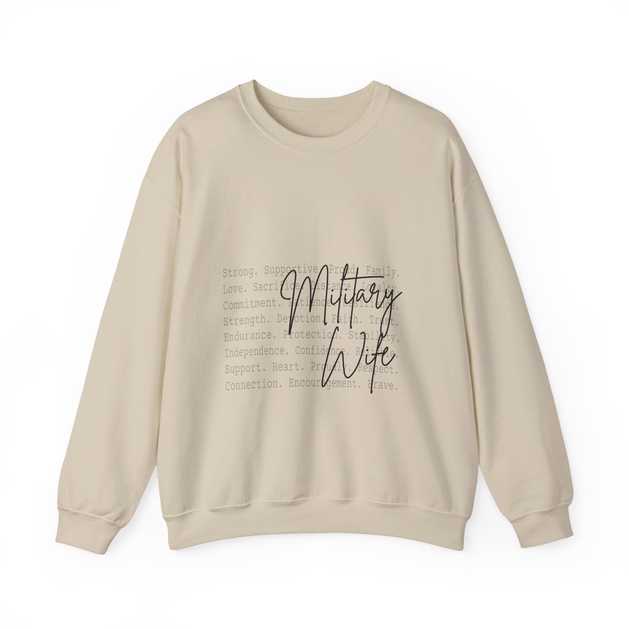 Military Wife Crewneck Sweatshirt – Soft White Tribute Pullover