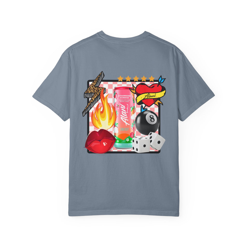 Graphic T-Shirt — Retro Tattoo Collage with 'Aloha Nui' Can