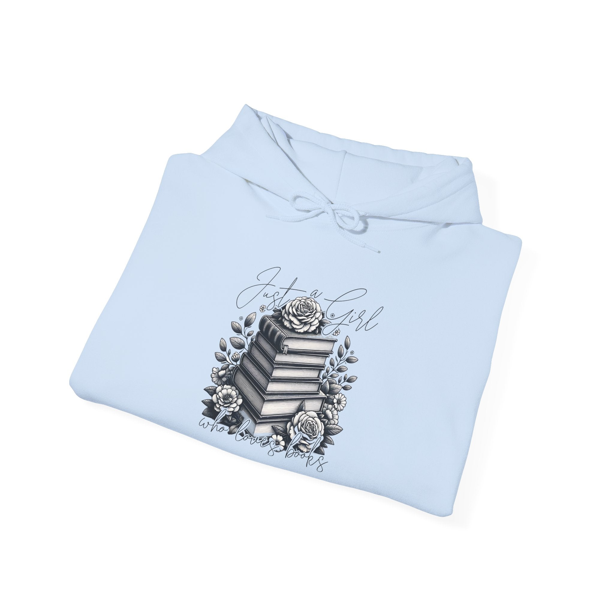 Vintage Stacked Books & Roses Hoodie — Literary Gothic Booklover Sweatshirt