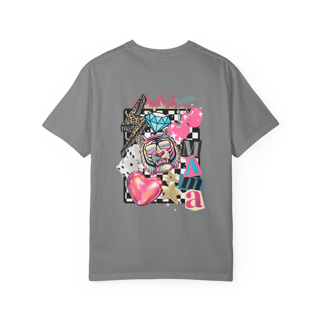 Mama Graphic T-Shirt — "Blessed Mama" Colorful Pop Art Floral Heart Tee