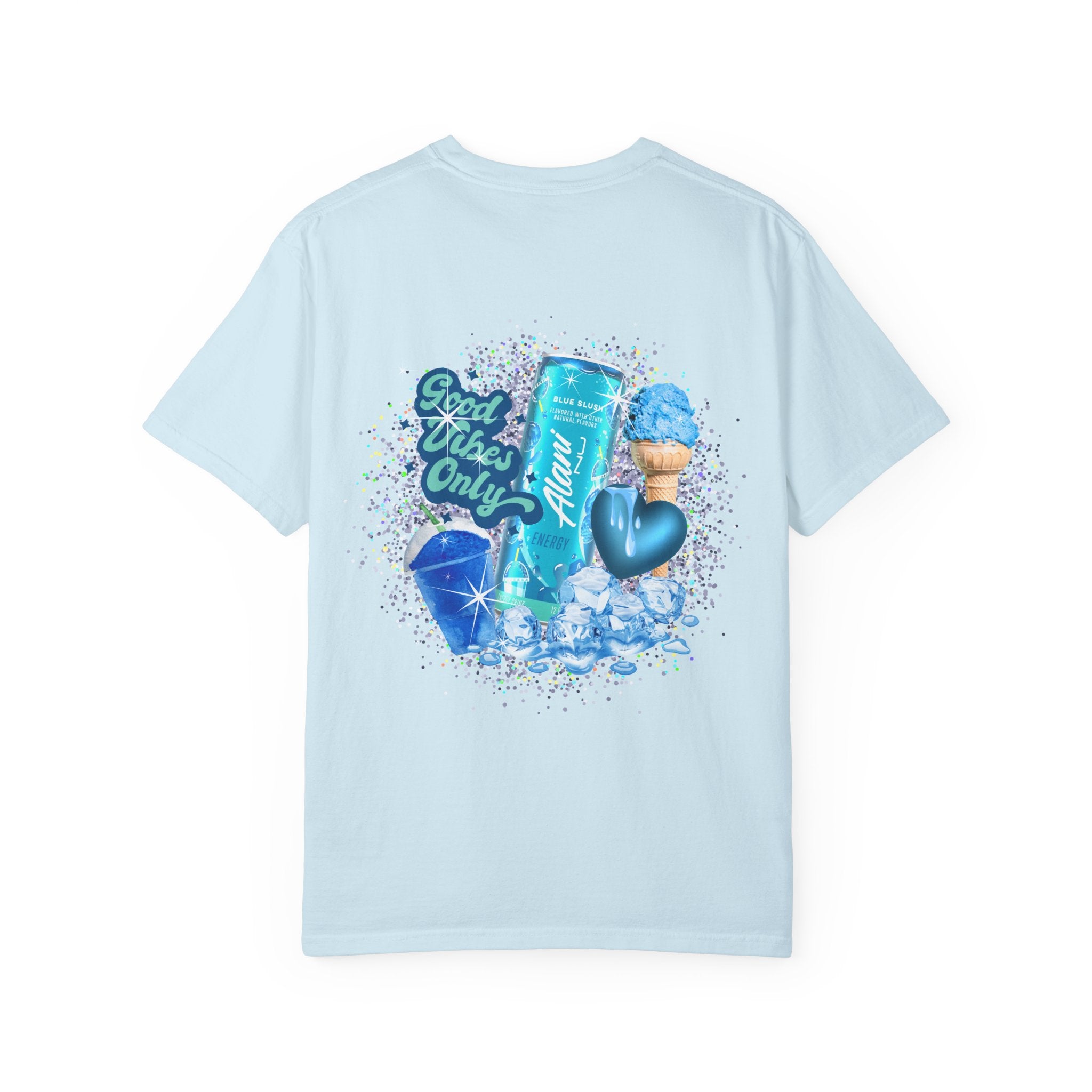 Good Vibes Only Graphic Tee — 'Alani Nu' Blue Drink Design