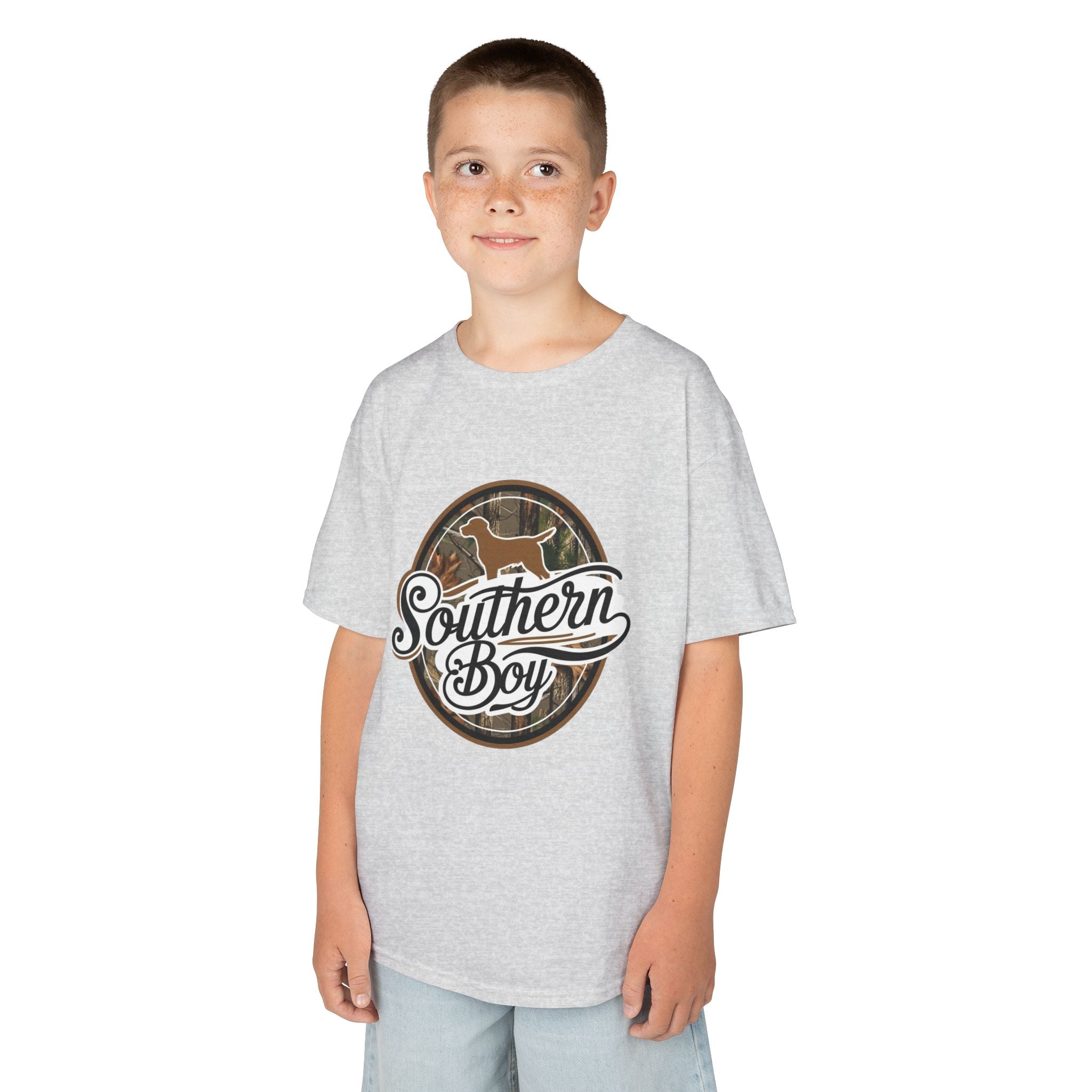 Kids "Southern Boy" Graphic Tee — Rustic Camouflage Horse Design