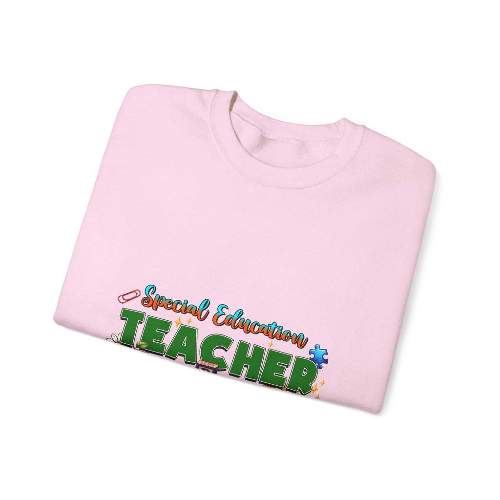 Special Education Teacher Crewneck Sweatshirt — Cute Apple & Classroom Icons