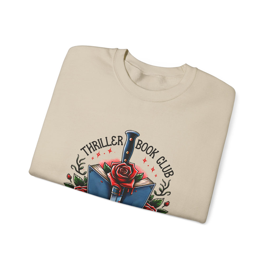 Thriller Book Club Sweatshirt — "We Like Our Books Flipped" Gothic Rose & Dagger Crewneck