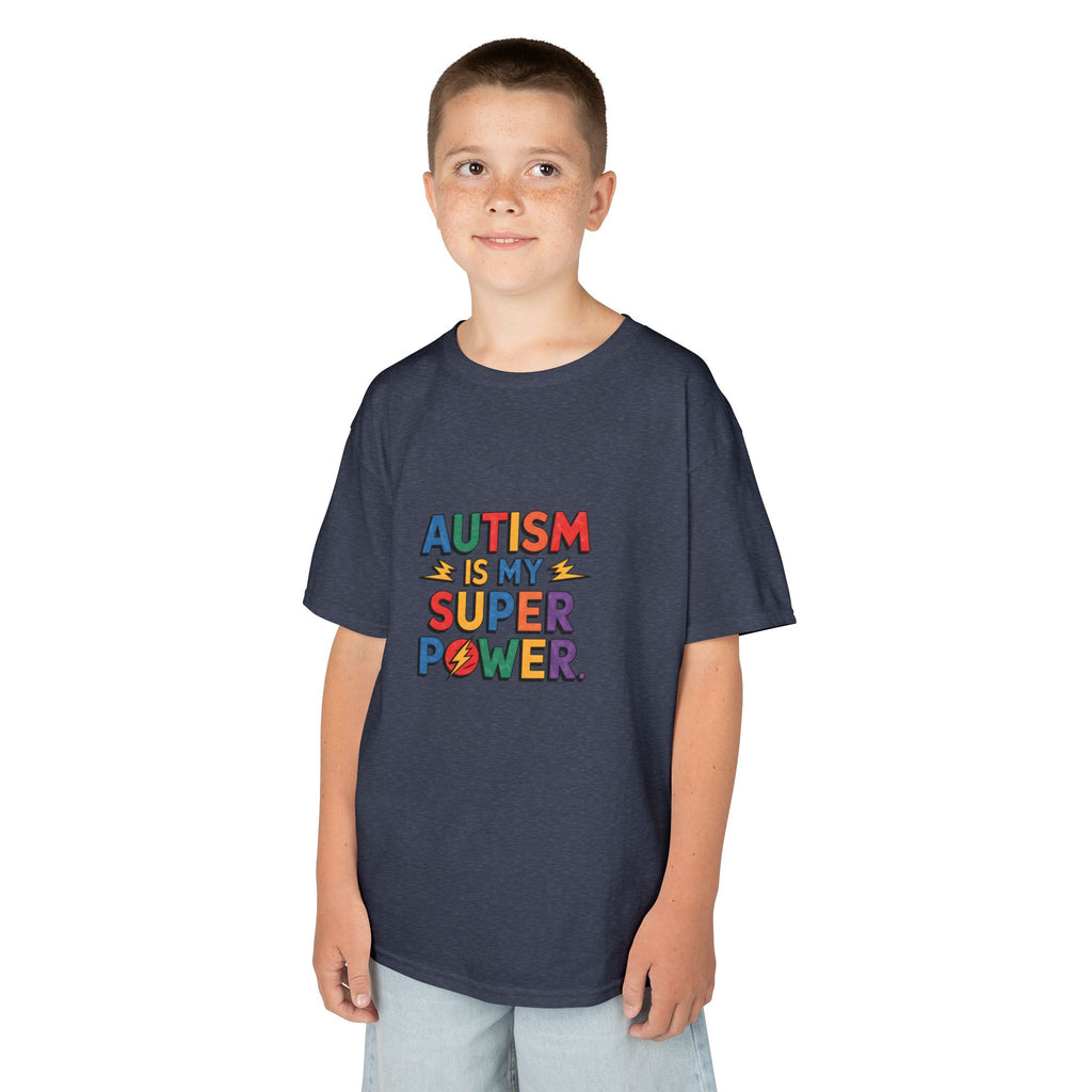 Kids T-Shirt — "Autism Is My Superpower" Colorful Pride Tee for Autism Awareness