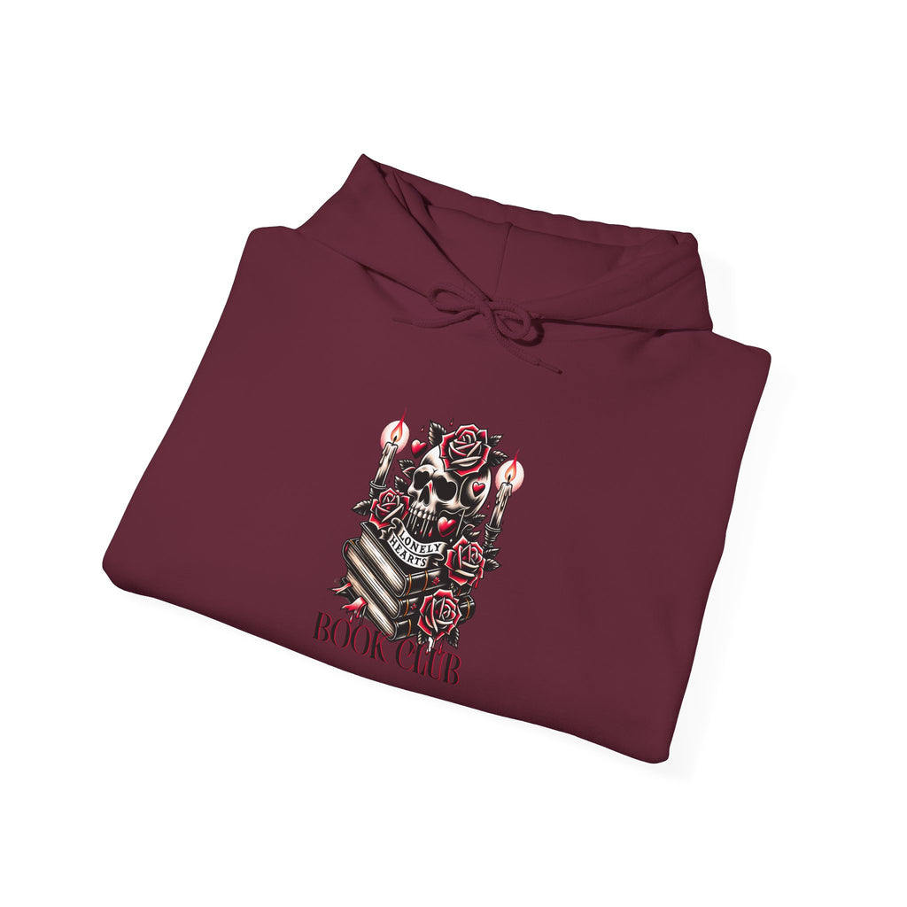 Book Club Hoodie — Gothic Skull & Rose Reading Crewneck