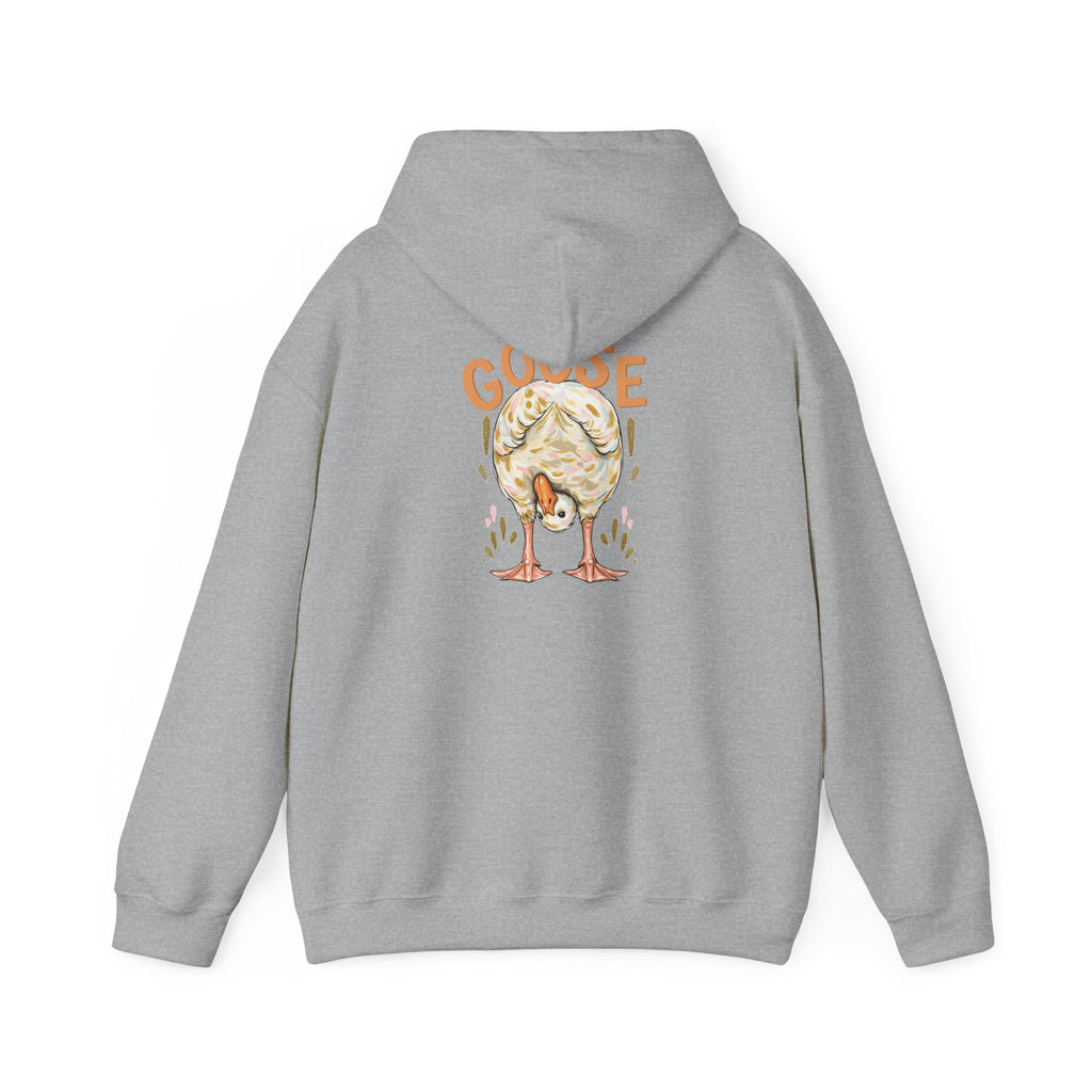 Duck & Goose Hoodie — Cute Waterfowl Graphic Pullover ("Duck Duck" Front, "Goose" Back)
