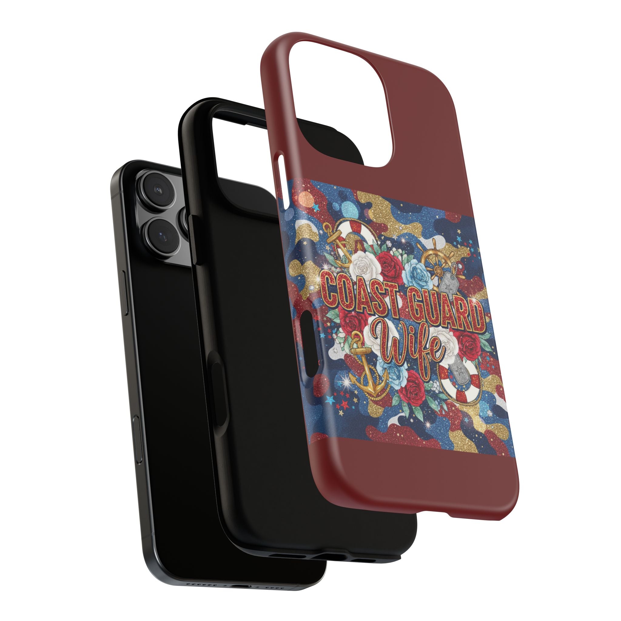 Coast Guard Wife Tough Phone Case — Patriotic Anchor & Lifebuoy Design
