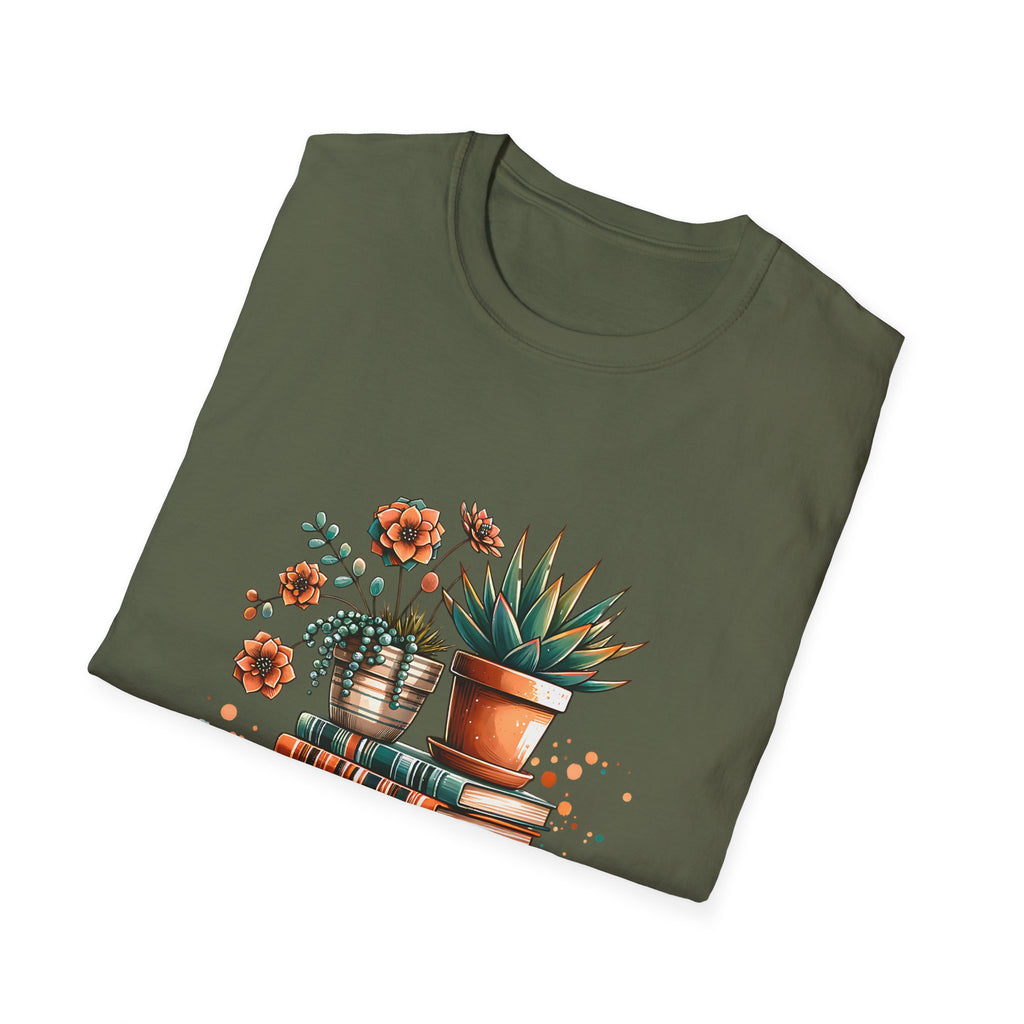 Book Lover T-Shirt — "Just a Girl Who Loves Books" Floral Stack Tee