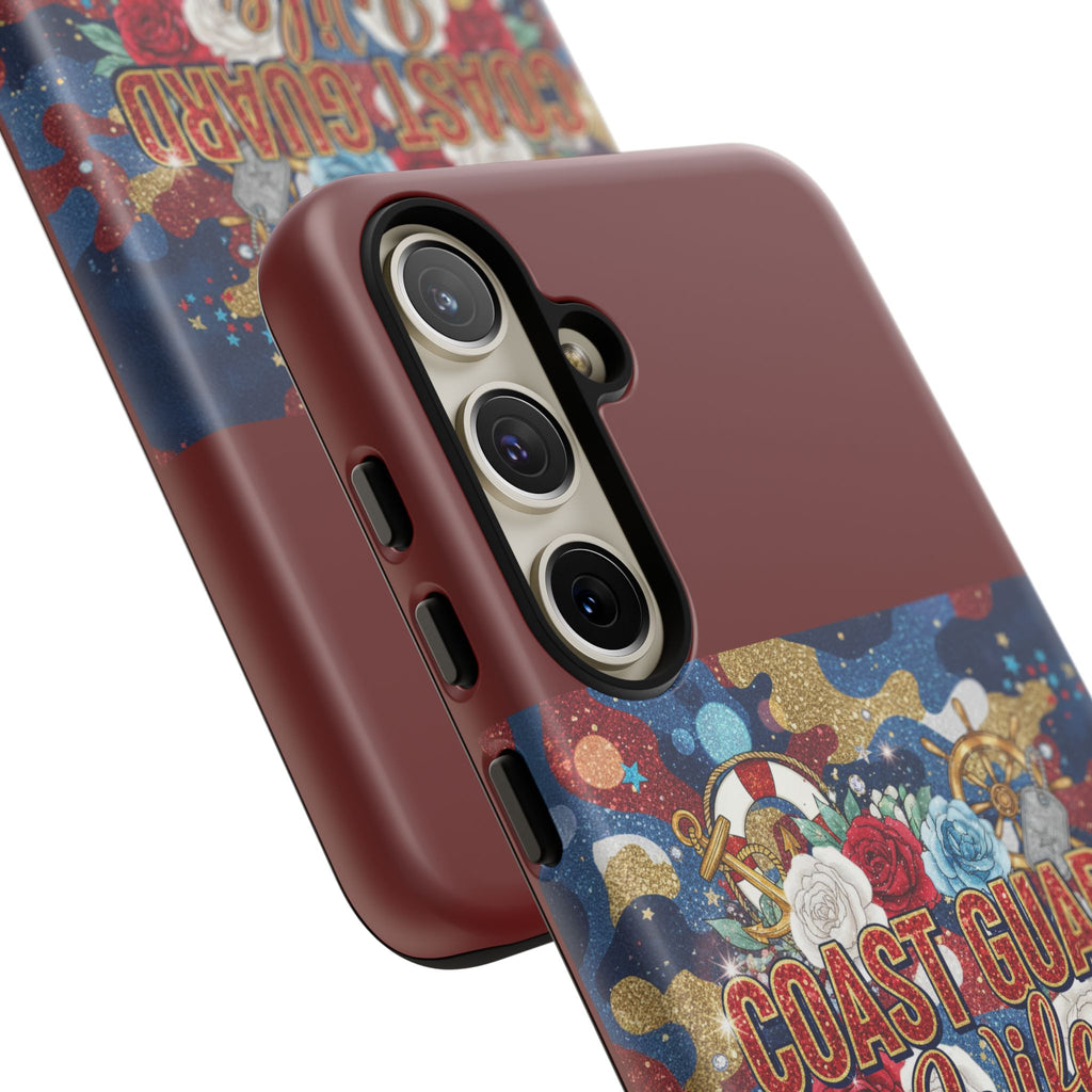 Coast Guard Wife Tough Phone Case — Patriotic Anchor & Lifebuoy Design