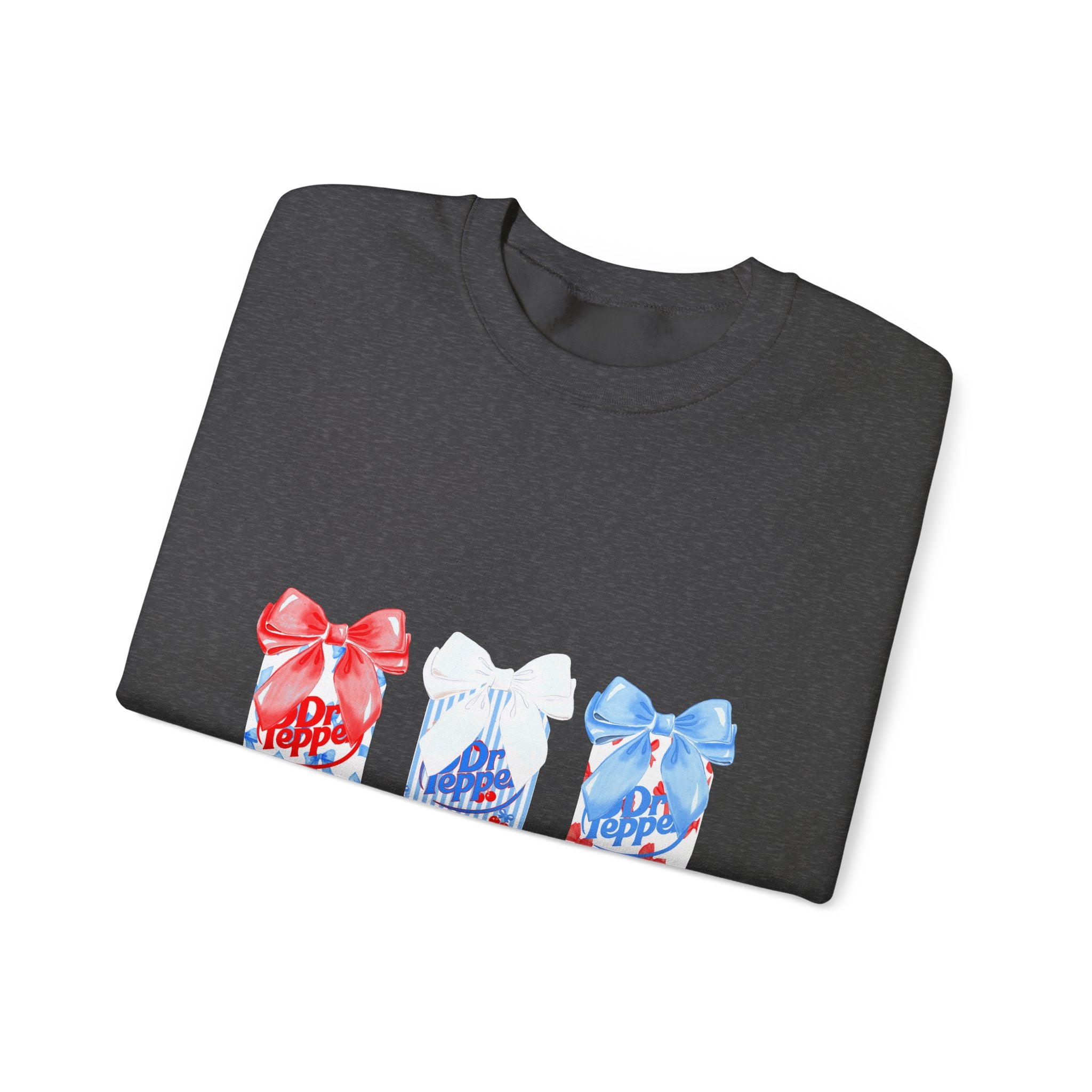 Patriotic Gift Candles Crewneck Sweatshirt – Red White Blue Ribbon Candle Trio
