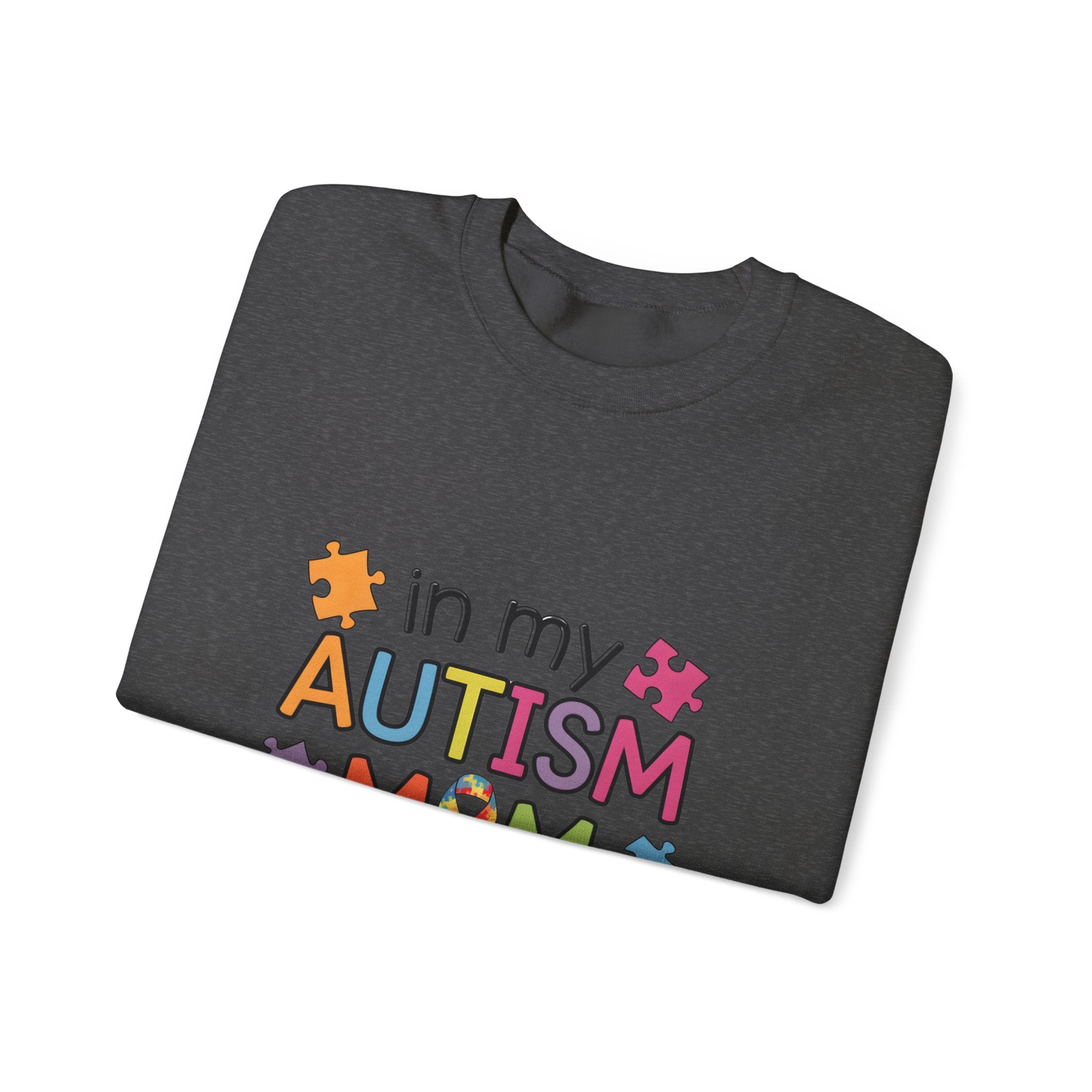 Autism Mom Crewneck Sweatshirt — "In My Autism Mom Era" Pullover with Puzzle Piece Design