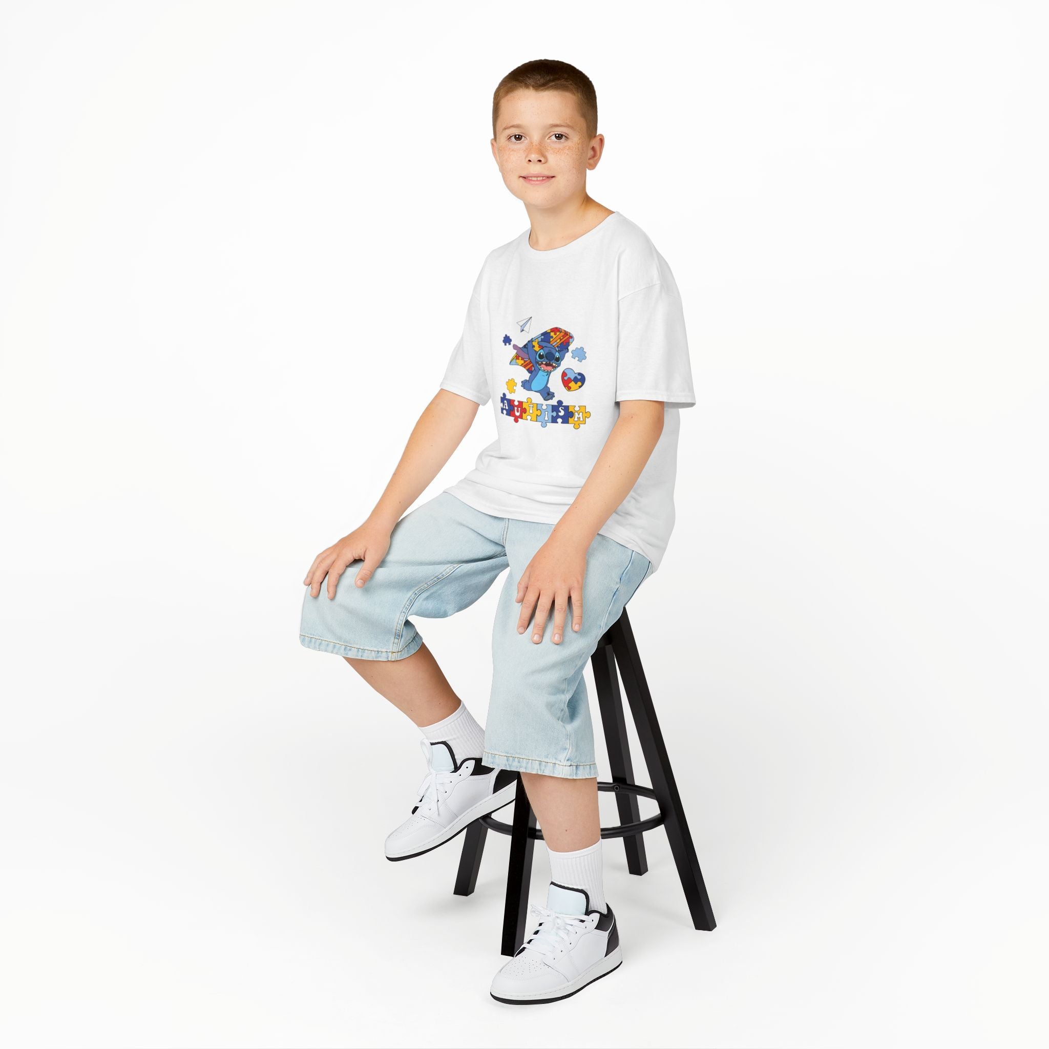 Kids Tee — Colorful Autism Puzzle Heart Design (Autism Awareness)