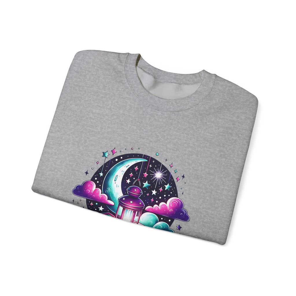 Mystical Reading Crewneck Sweatshirt — "Let Your Magic Bloom" Book & Lantern Design