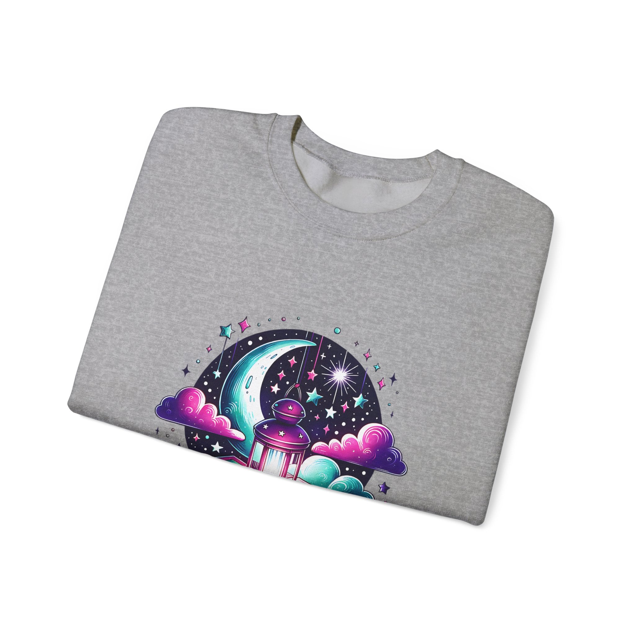 Mystical Reading Crewneck Sweatshirt — "Let Your Magic Bloom" Book & Lantern Design
