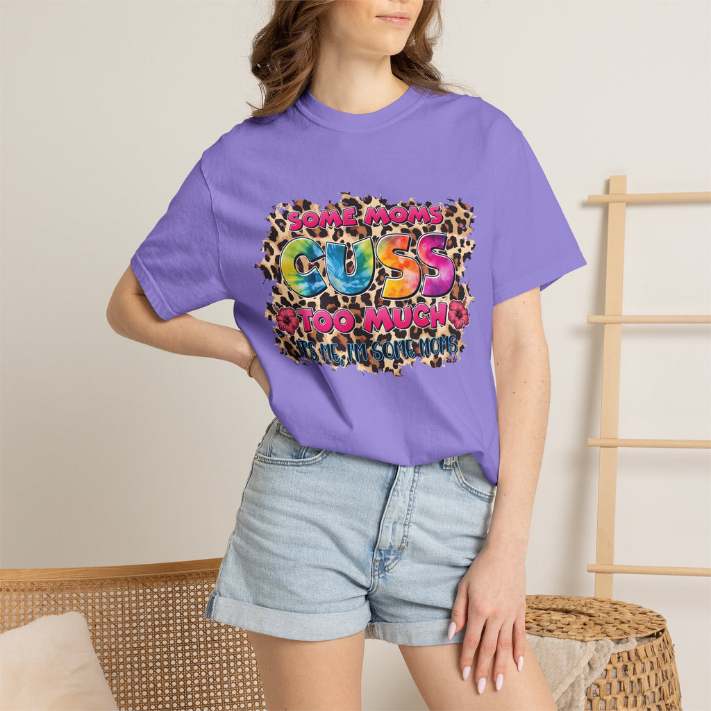 Graphic T-Shirt — "Some Moms Guess Too Much" Colorful Leopard Print