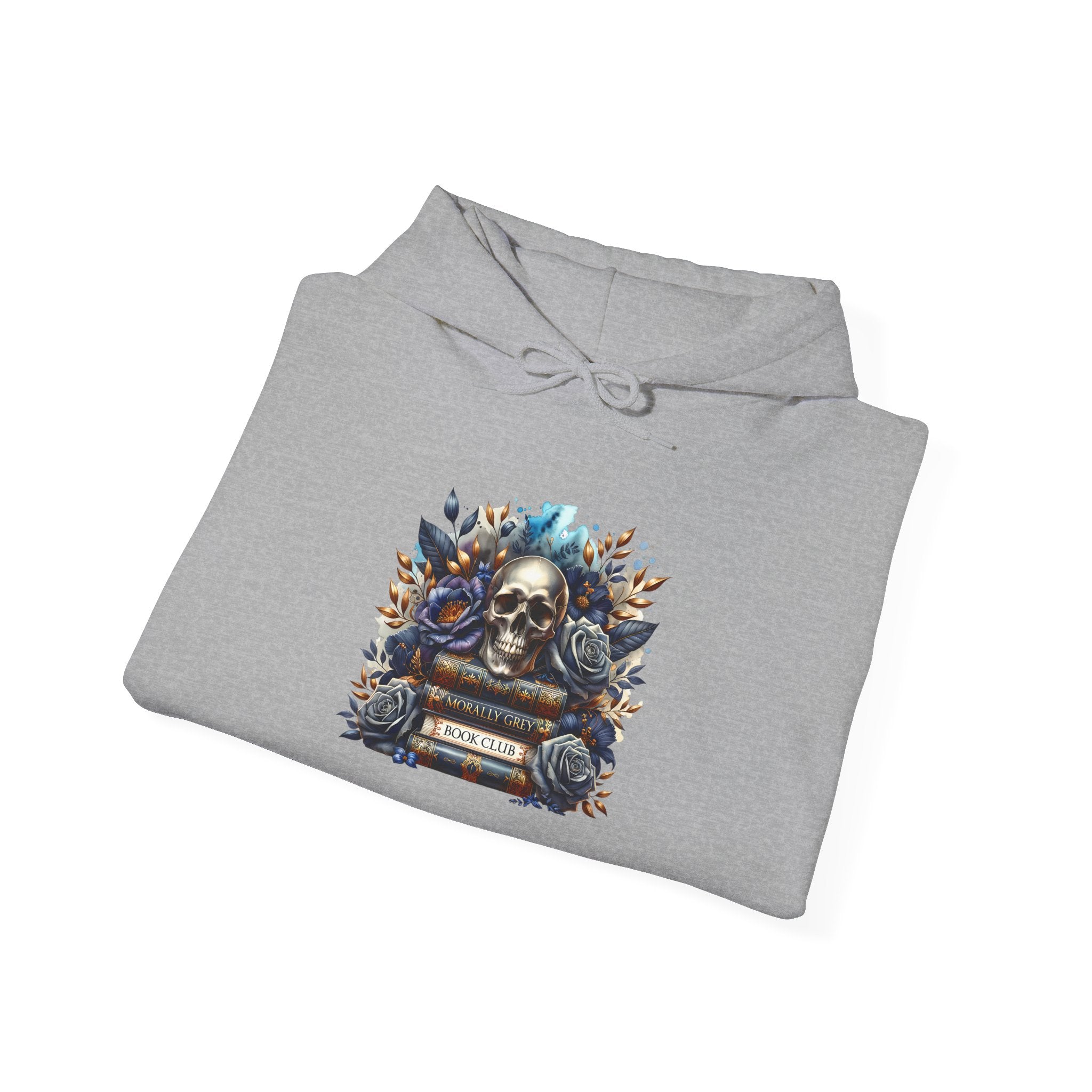 Skull & Roses Hoodie — Gothic Floral Skull Graphic Sweatshirt