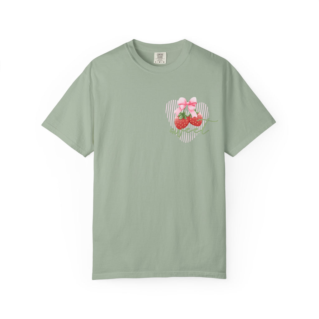 Summer Fruit T-Shirt — "Sweet Summer" Strawberry & Lemon Graphic Tee