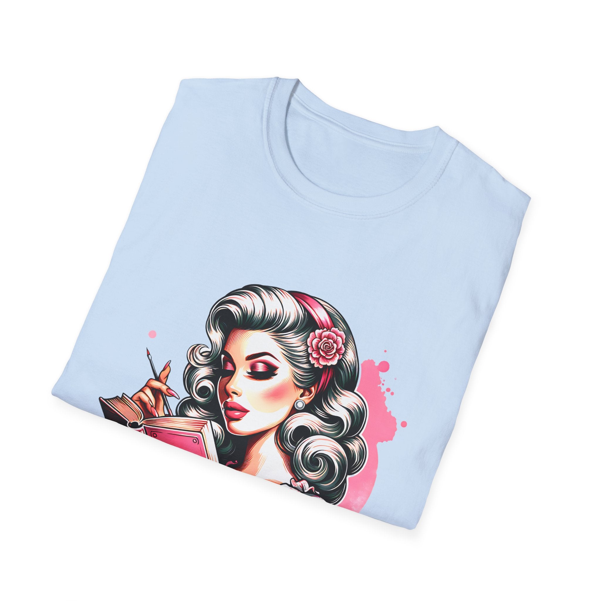T-Shirt — Retro Pinup Reader "Just One More Chapter" Graphic Tee