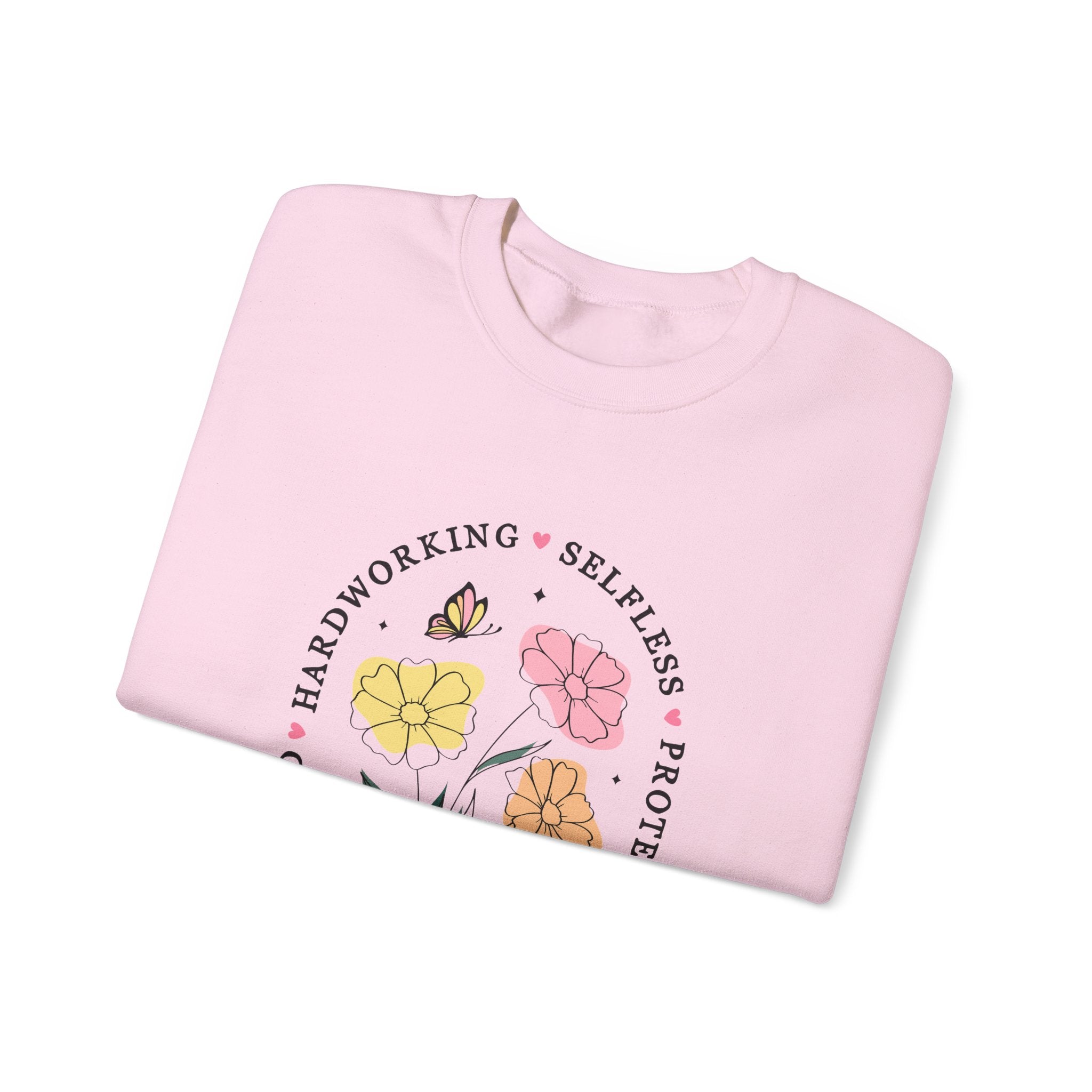 Mama Floral Sweatshirt — "Loved, Hardworking, Selfless, Protective" Mother's Day Crewneck