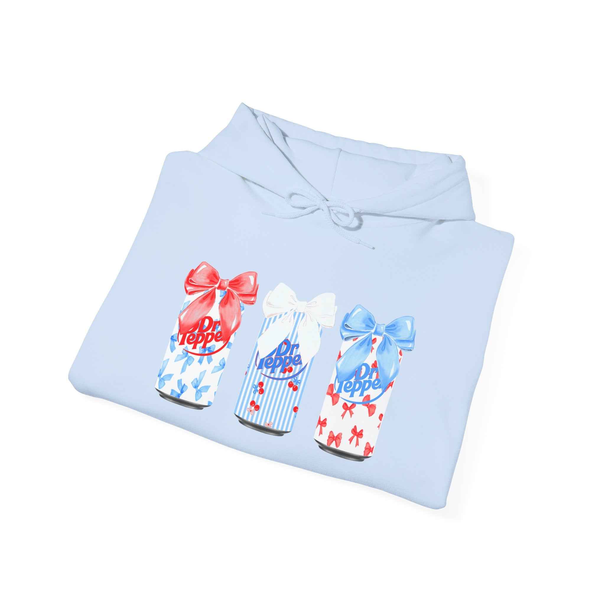 Gift Box Trio Hoodie - Red White Blue Ribbon Holiday Sweatshirt