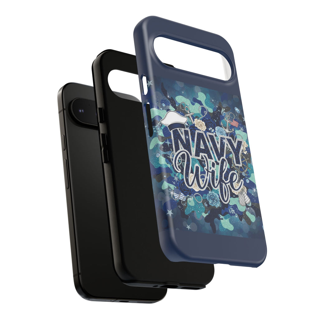 Navy Wife Tough Phone Case — Camouflage Military Tribute Protective Cover