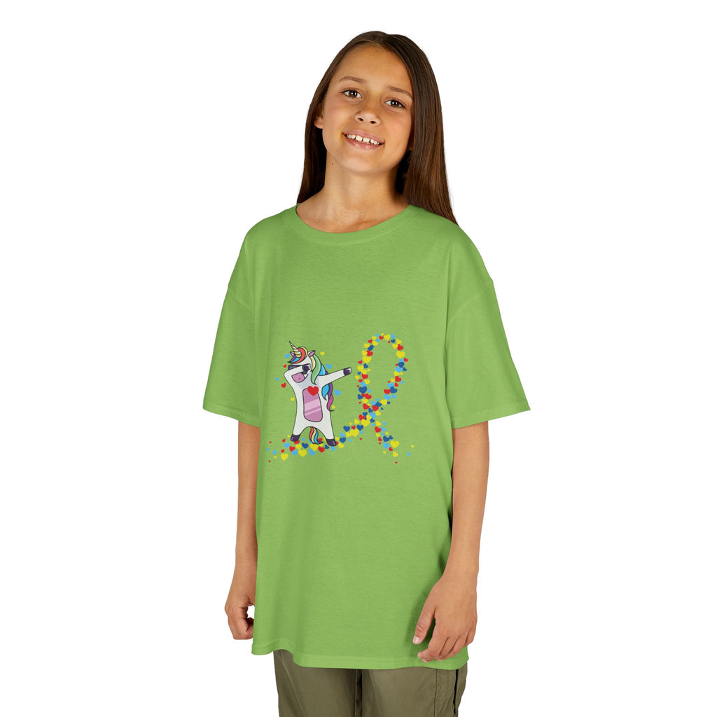 Kids Tee — Cute Unicorn Pouring Rainbow Confetti (Kids)