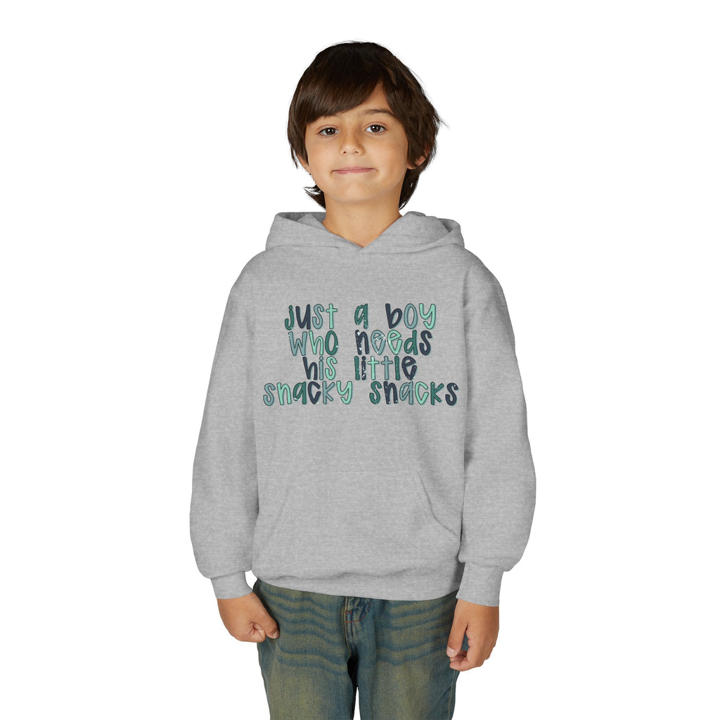 Kids Hoodie - "Just a Boy Who Needs His Little Snacky Snacks" Cute Snack Lover Pullover