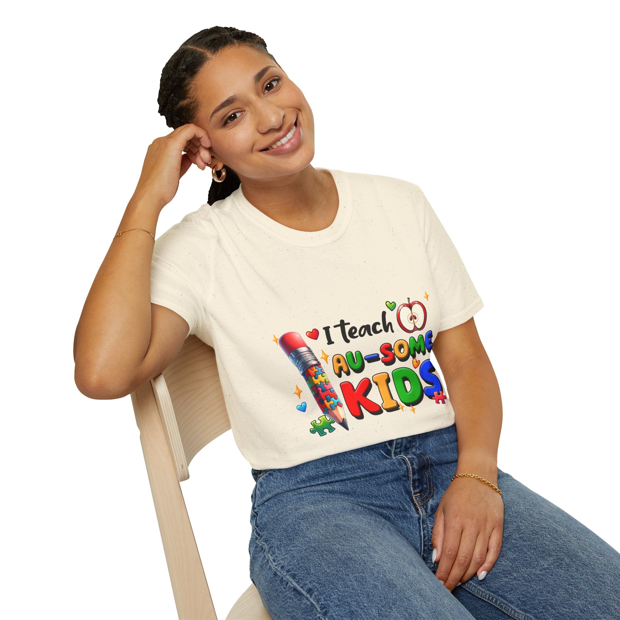 Teacher T-Shirt — "I Teach AU-SOME Kids" Colorful Autism Awareness Tee