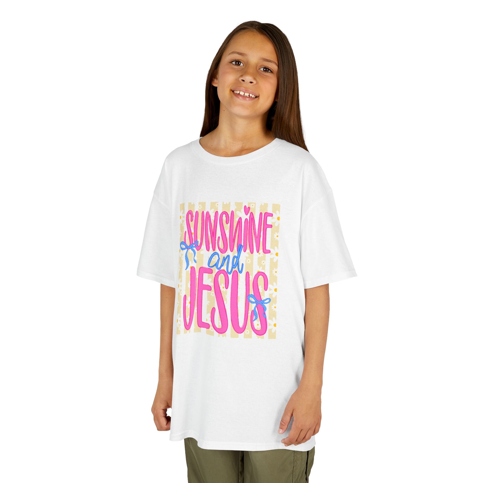 Kids T‑Shirt — "Sunshine and Jesus" Bright Faith Graphic Tee