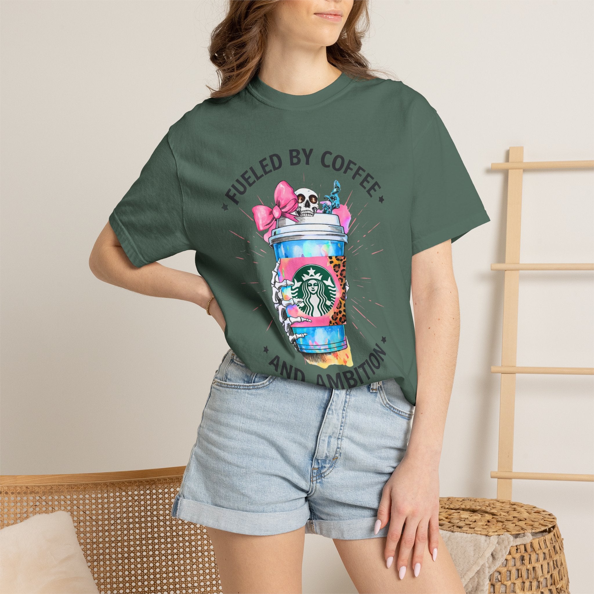 Fueled by Coffee and Ambition Graphic T-Shirt