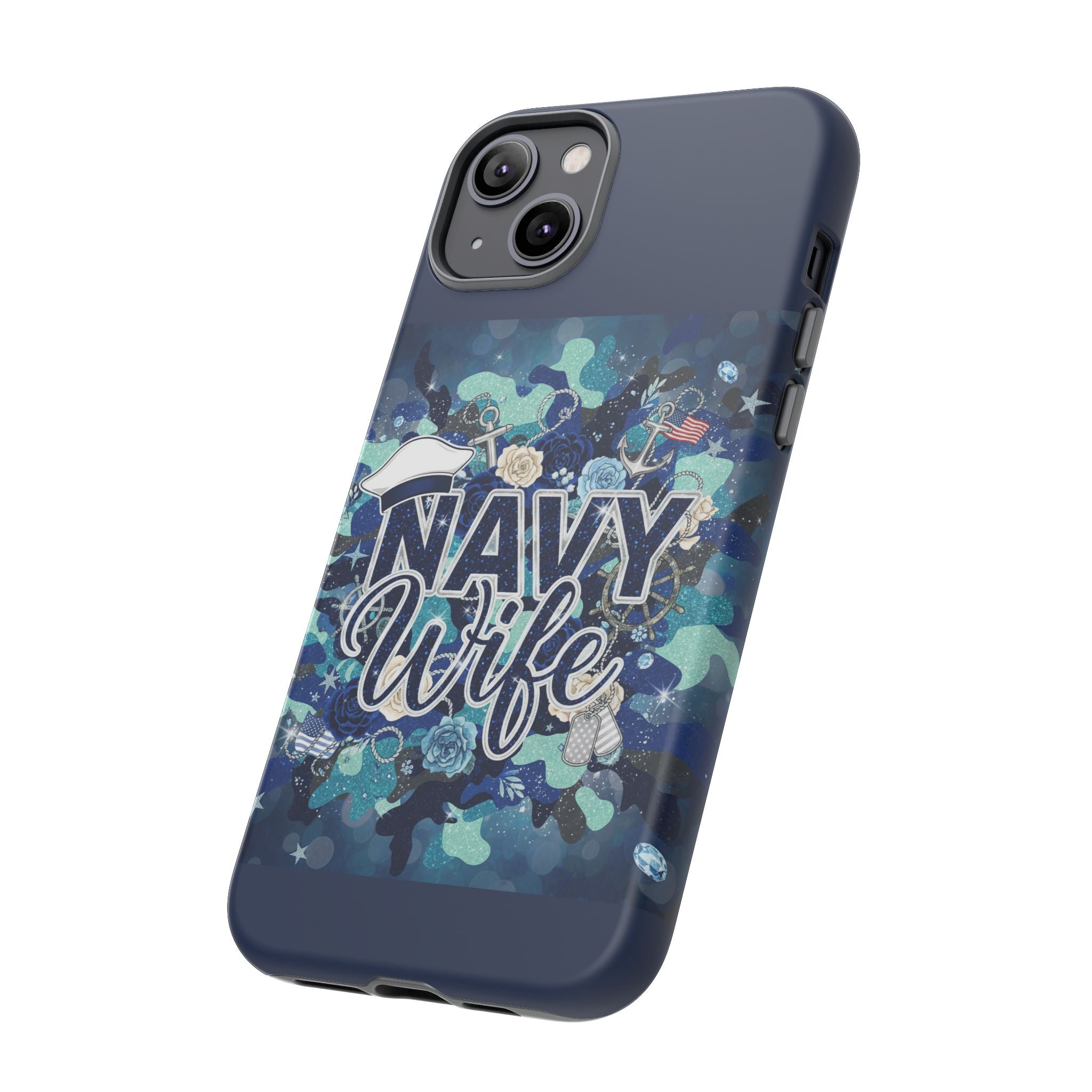 Navy Wife Tough Phone Case — Camouflage Military Tribute Protective Cover