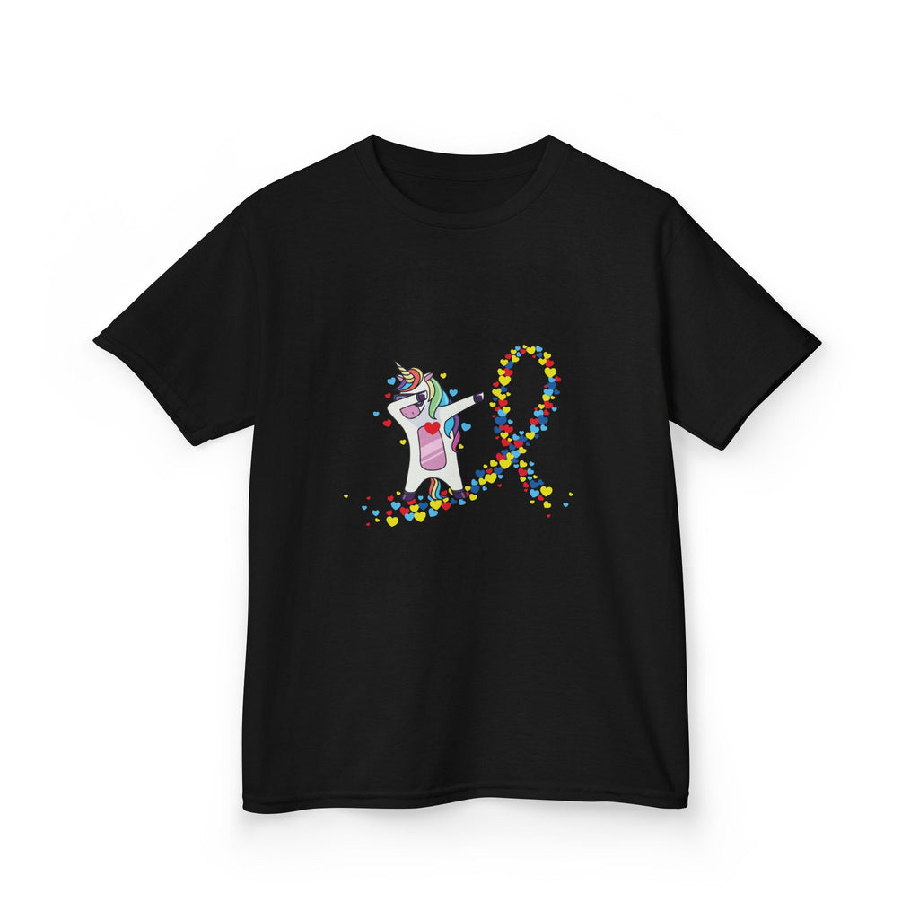 Kids Tee — Cute Unicorn Pouring Rainbow Confetti (Kids)
