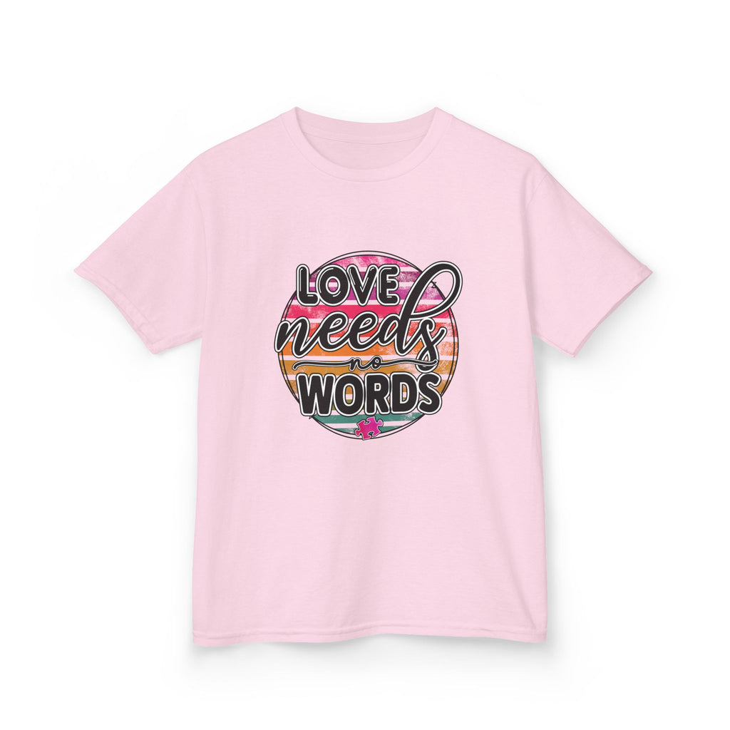 Kids Tee - "Love Needs Words" Colorful Circle Graphic